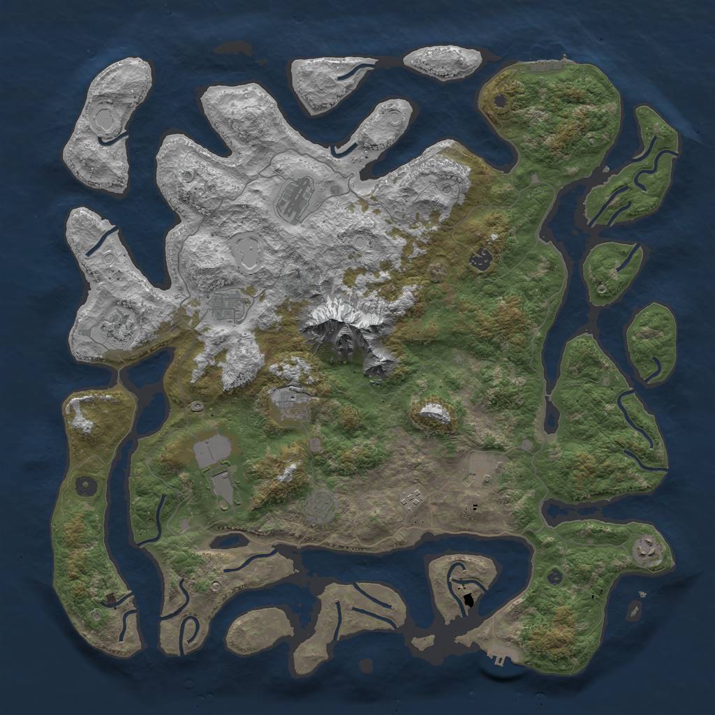 Rust Map: Procedural Map, Size: 5000, Seed: 420420, 21 Monuments