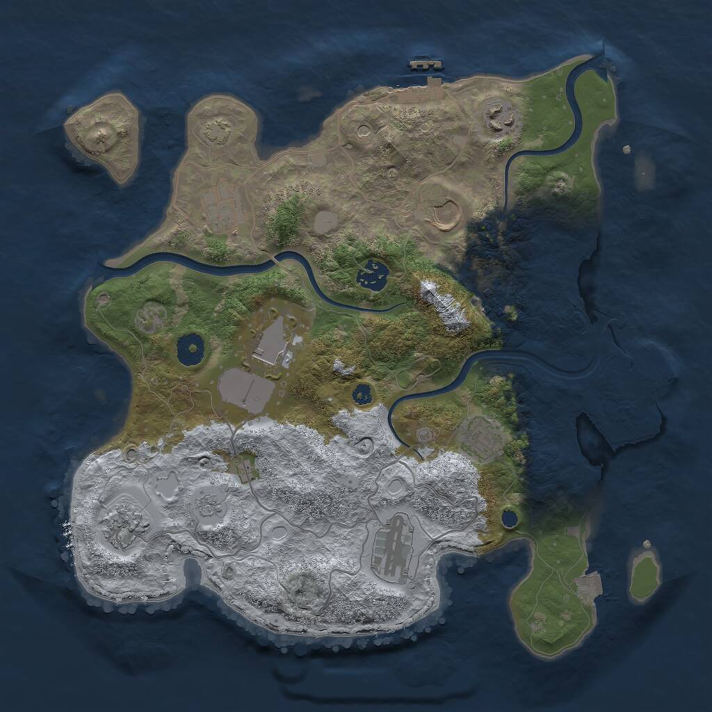 Rust Map: Procedural Map, Size: 3500, Seed: 450636, 15 Monuments