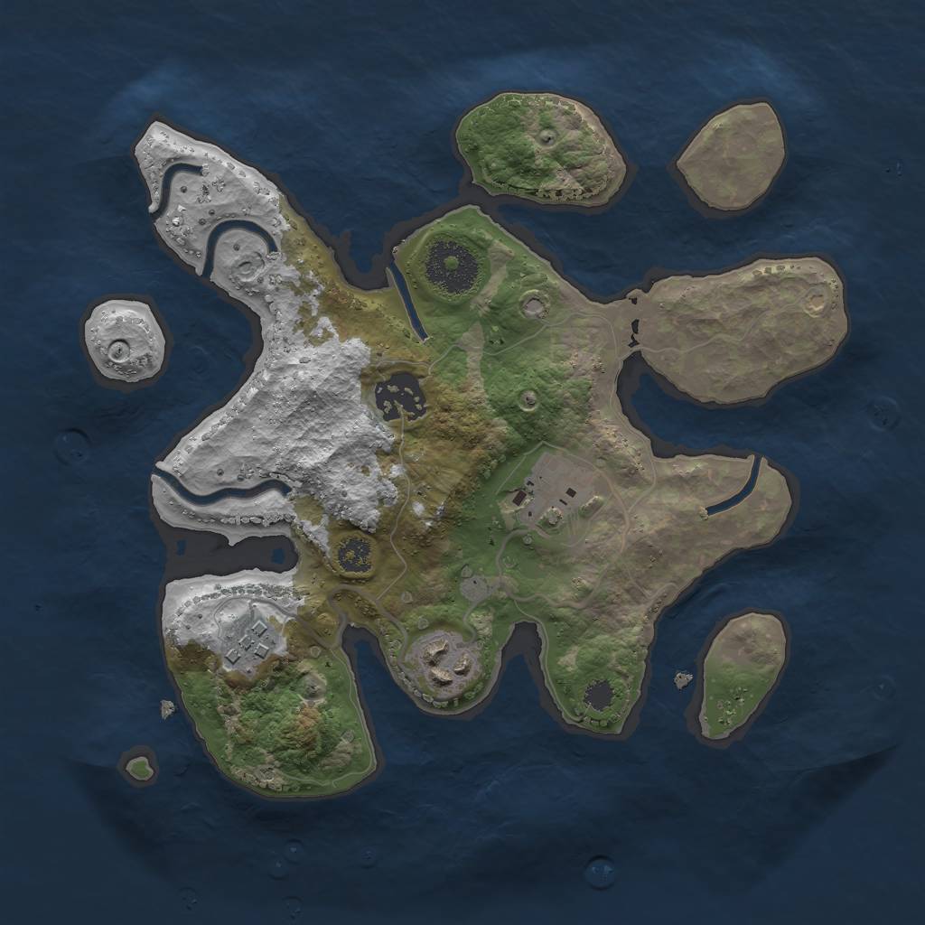 Rust Map: Procedural Map, Size: 2700, Seed: 654924, 6 Monuments