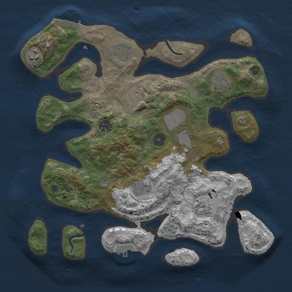 Rust Map: Procedural Map, Size: 3500, Seed: 263849, 20 Monuments