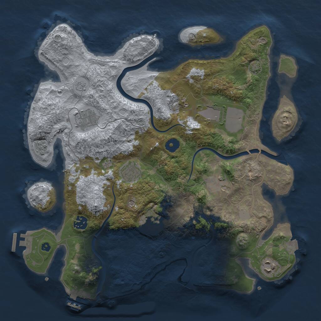 Rust Map: Procedural Map, Size: 3500, Seed: 764022, 15 Monuments