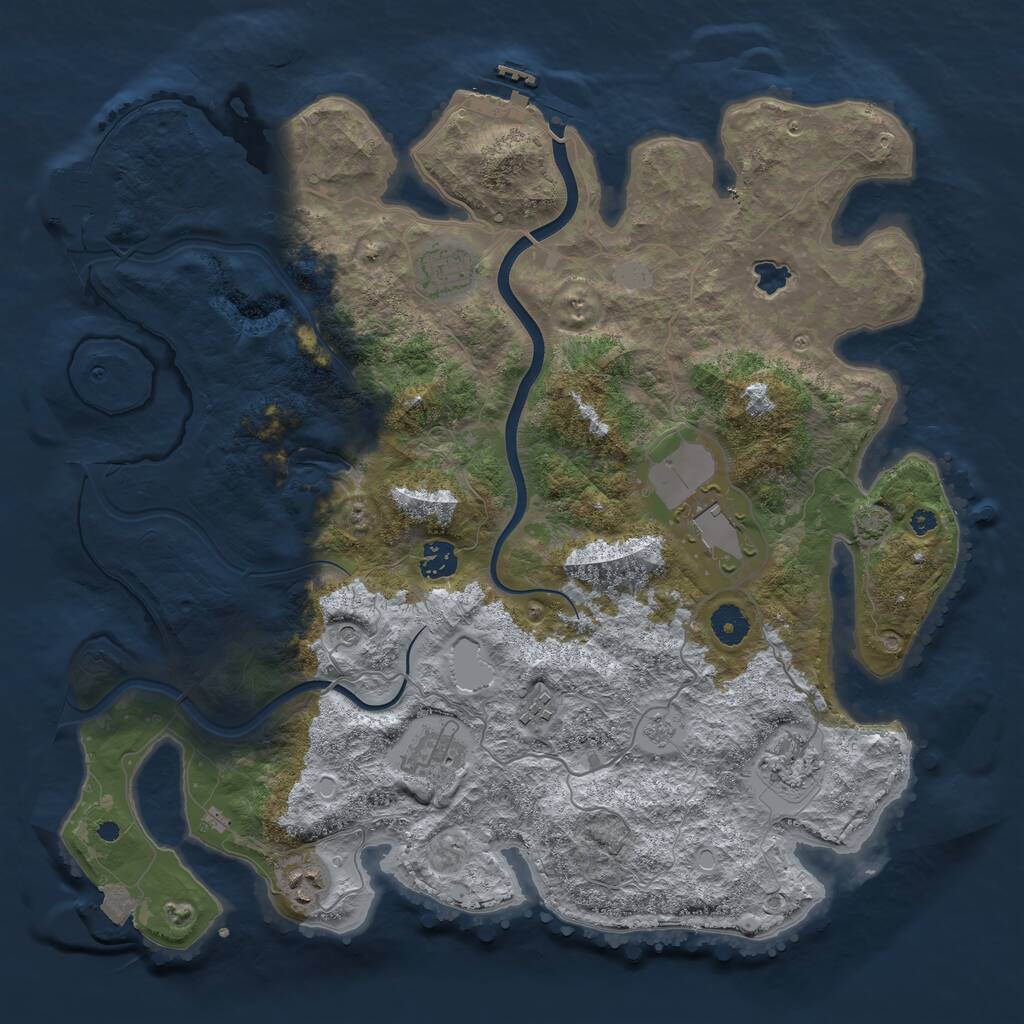 Rust Map: Procedural Map, Size: 4000, Seed: 449, 13 Monuments