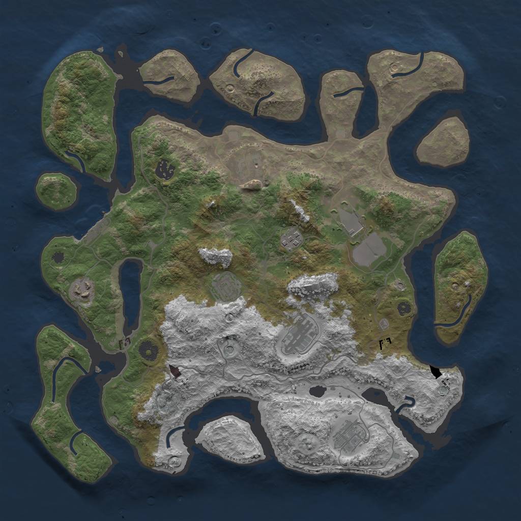 Rust Map: Procedural Map, Size: 4000, Seed: 449, 12 Monuments