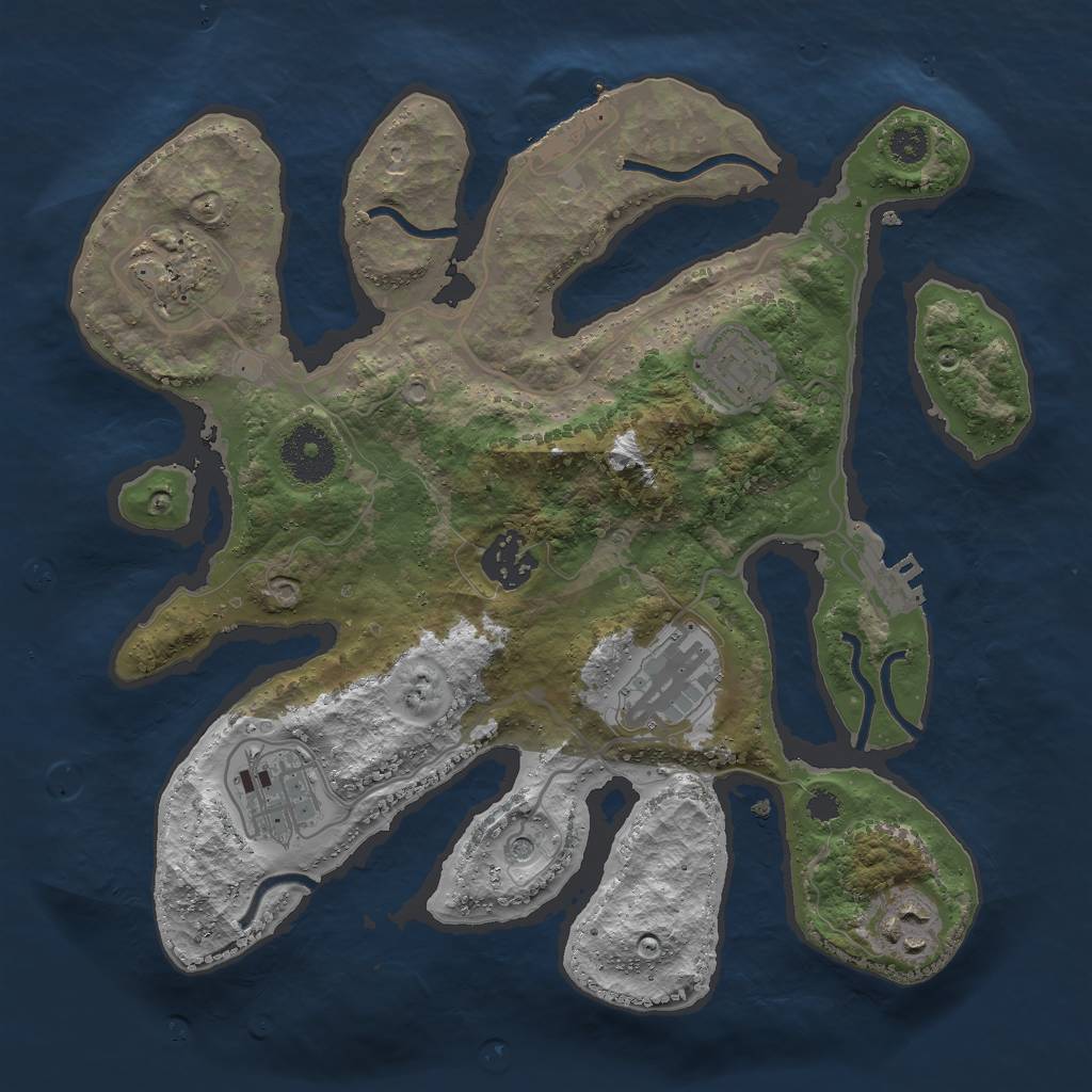 Rust Map: Procedural Map, Size: 3000, Seed: 862959577, 11 Monuments