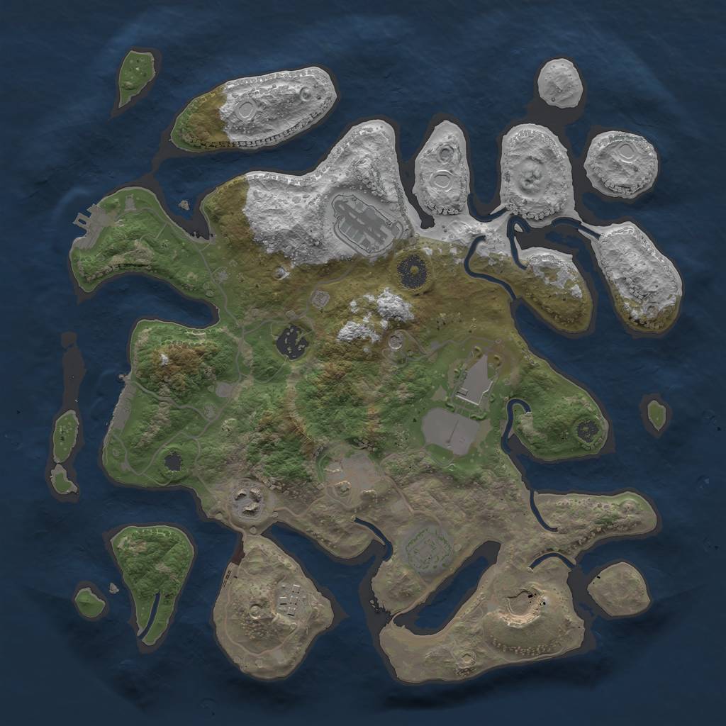 Rust Map: Procedural Map, Size: 3500, Seed: 67600, 19 Monuments