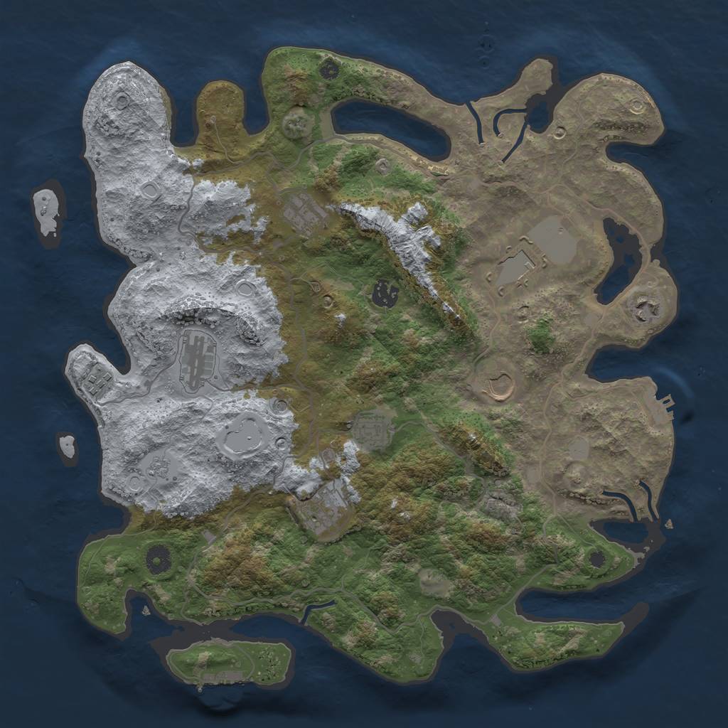 Rust Map: Procedural Map, Size: 4000, Seed: 260, 16 Monuments