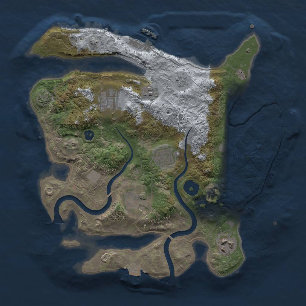 Rust Map: Procedural Map, Size: 3000, Seed: 1514090393, 11 Monuments