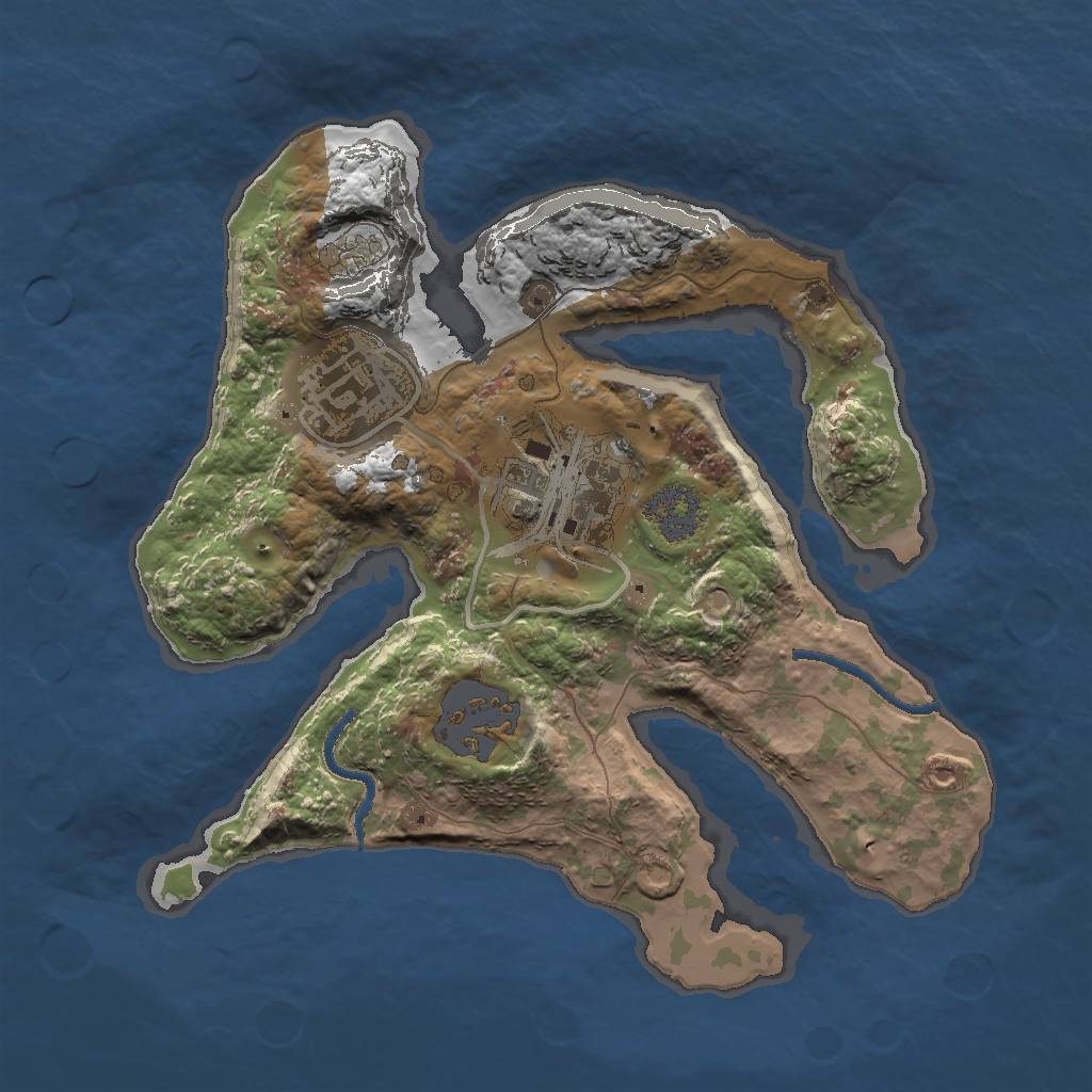 Rust Map: Procedural Map, Size: 2000, Seed: 1596745, 6 Monuments