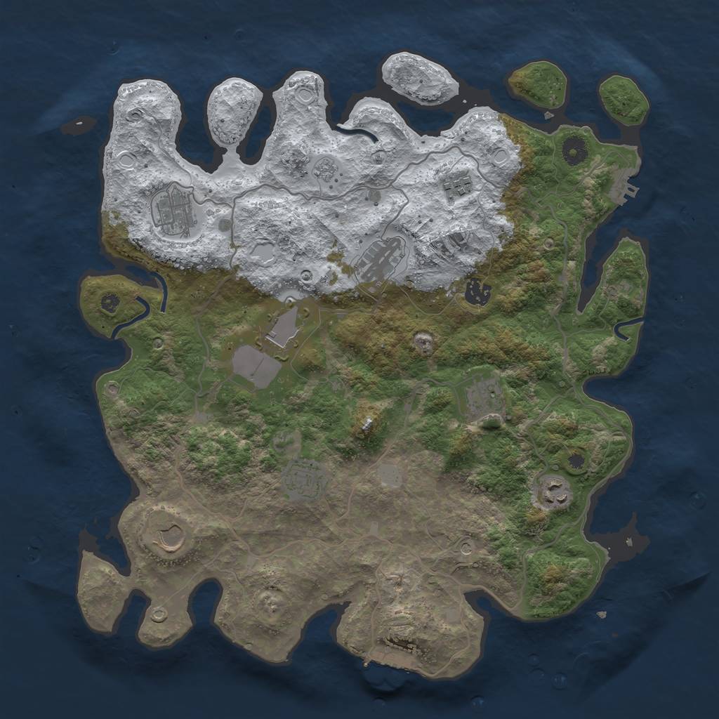 Rust Map: Procedural Map, Size: 4000, Seed: 531245, 18 Monuments