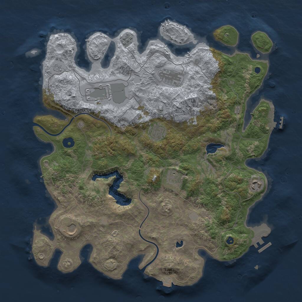 Rust Map: Procedural Map, Size: 4000, Seed: 531245, 13 Monuments