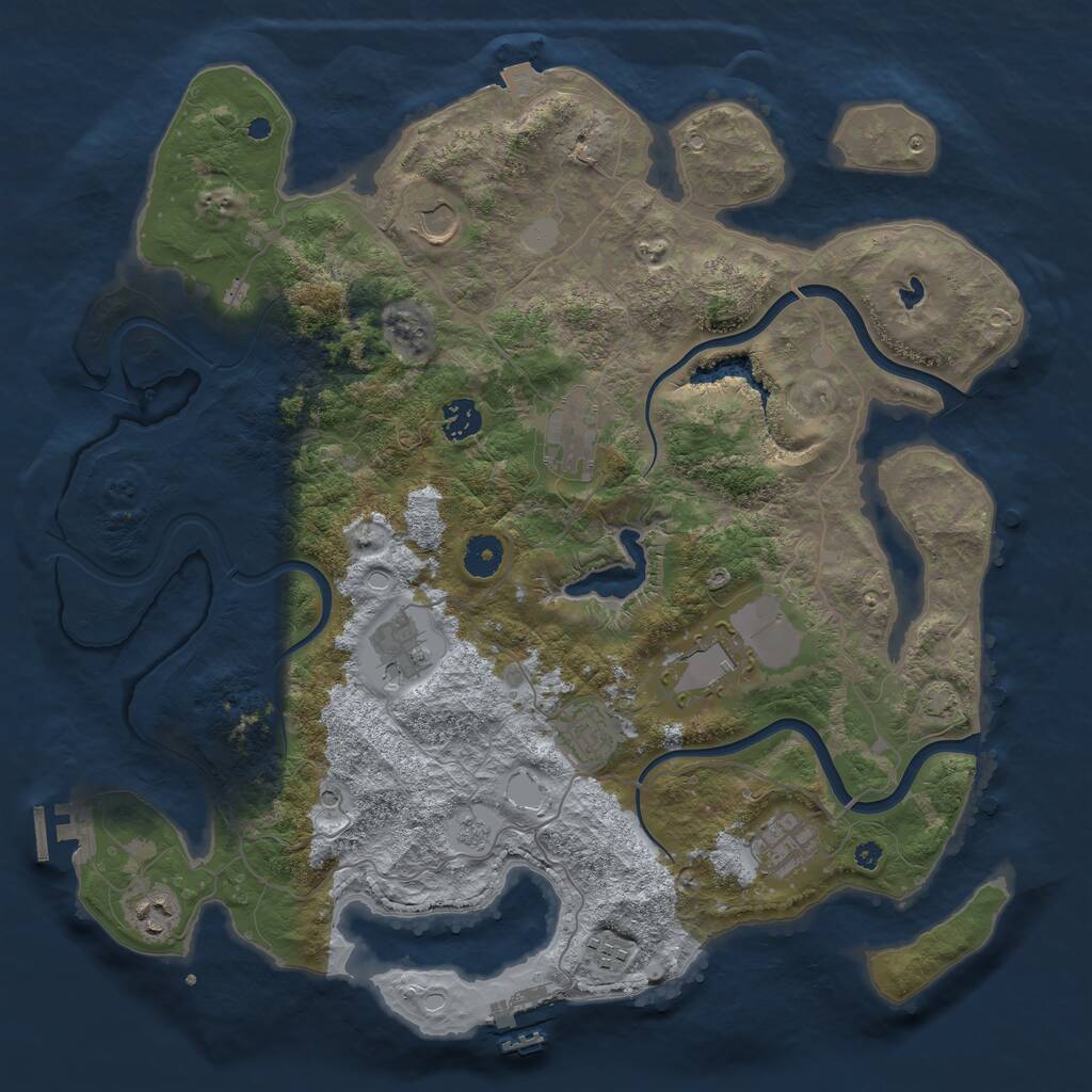 Rust Map: Procedural Map, Size: 4000, Seed: 231704287, 15 Monuments