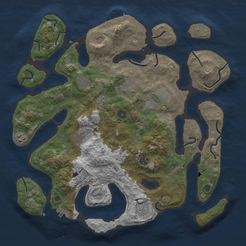 Rust Map: Procedural Map, Size: 4000, Seed: 231704287, 20 Monuments