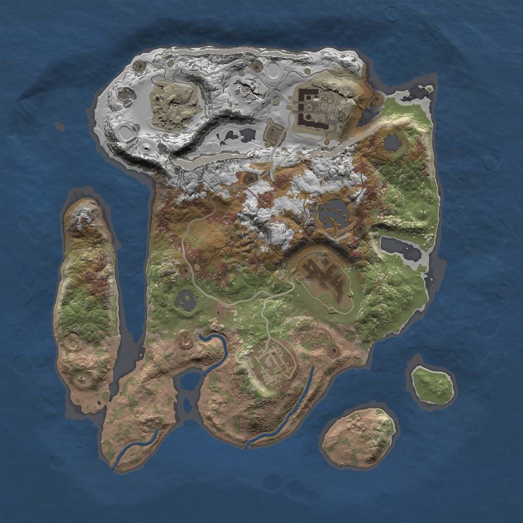 Rust Map: Procedural Map, Size: 2500, Seed: 22, 9 Monuments