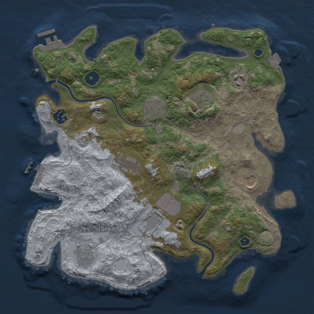 Rust Map: Procedural Map, Size: 3500, Seed: 194, 14 Monuments