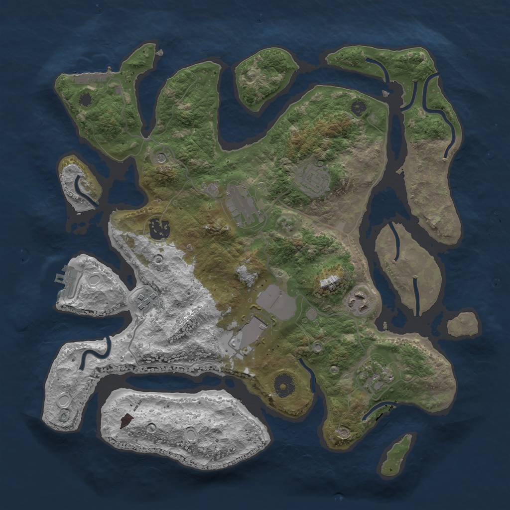 Rust Map: Procedural Map, Size: 3500, Seed: 194, 15 Monuments