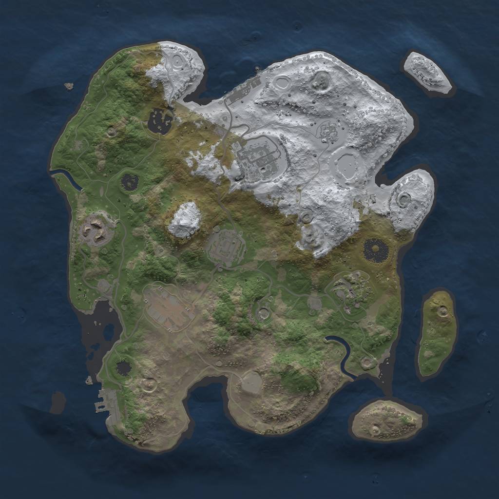 Rust Map: Procedural Map, Size: 3000, Seed: 121315421, 15 Monuments