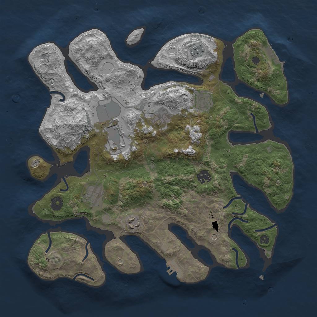 Rust Map: Procedural Map, Size: 3500, Seed: 357626405, 15 Monuments