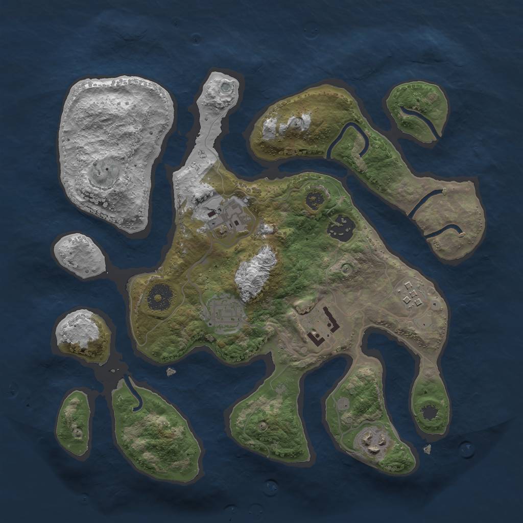 Rust Map: Procedural Map, Size: 3000, Seed: 111969512, 8 Monuments