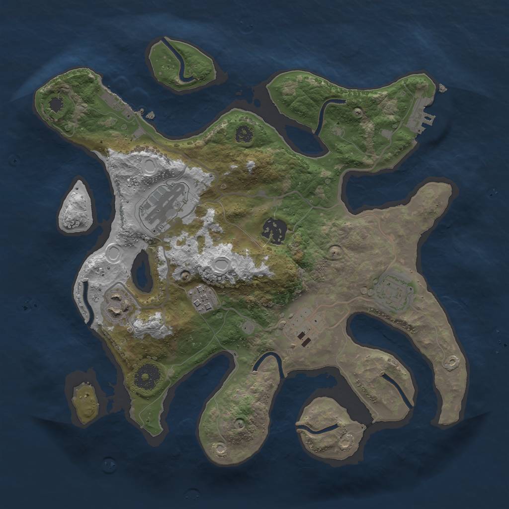 Rust Map: Procedural Map, Size: 3000, Seed: 91, 16 Monuments