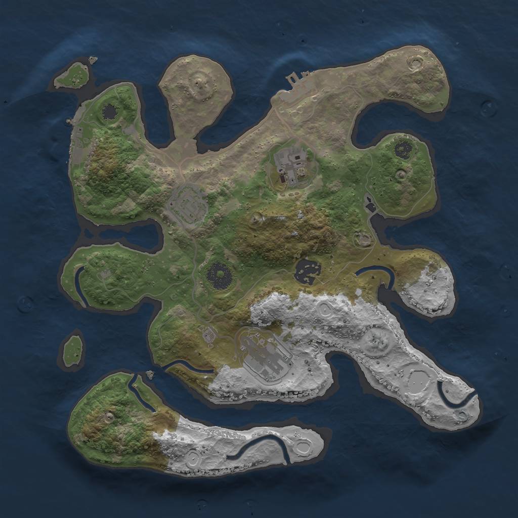 Rust Map: Procedural Map, Size: 3000, Seed: 559, 11 Monuments