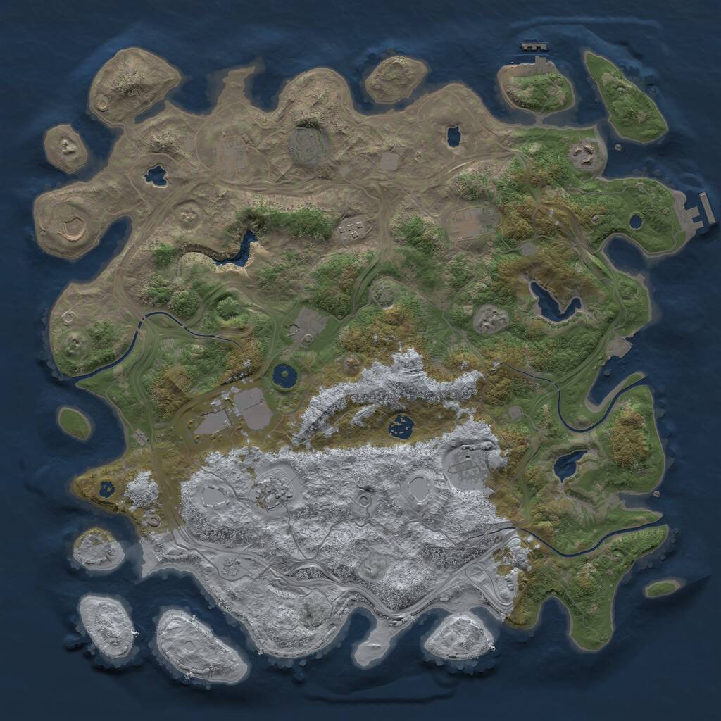 Rust Map: Procedural Map, Size: 4500, Seed: 304, 17 Monuments
