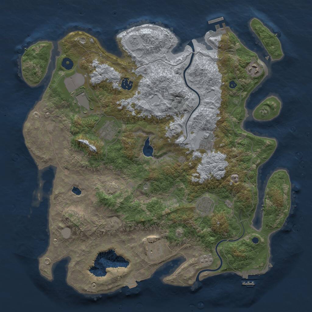 Rust Map: Procedural Map, Size: 4000, Seed: 5659584, 14 Monuments