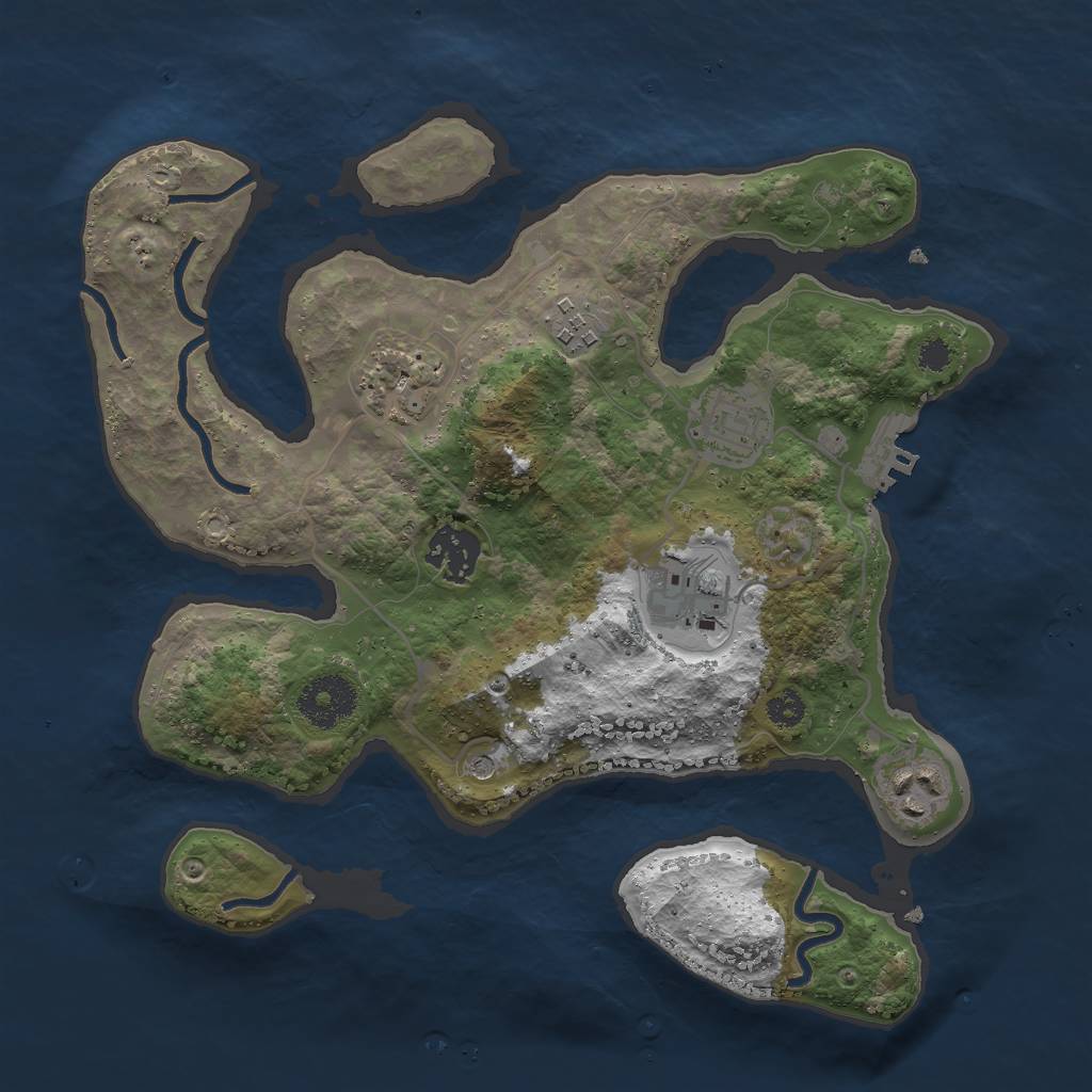 Rust Map: Procedural Map, Size: 3000, Seed: 85831, 10 Monuments