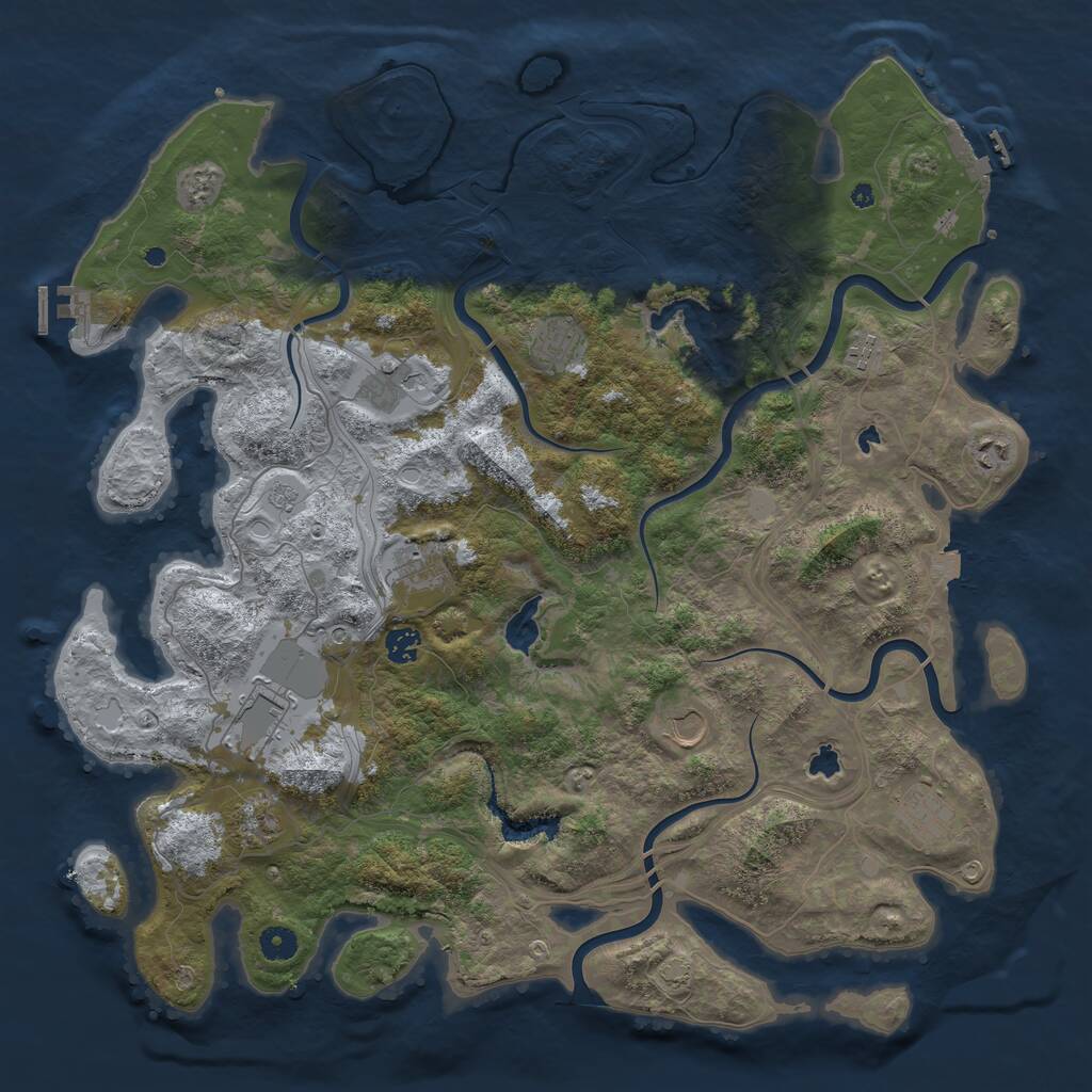 Rust Map: Procedural Map, Size: 4500, Seed: 130, 16 Monuments