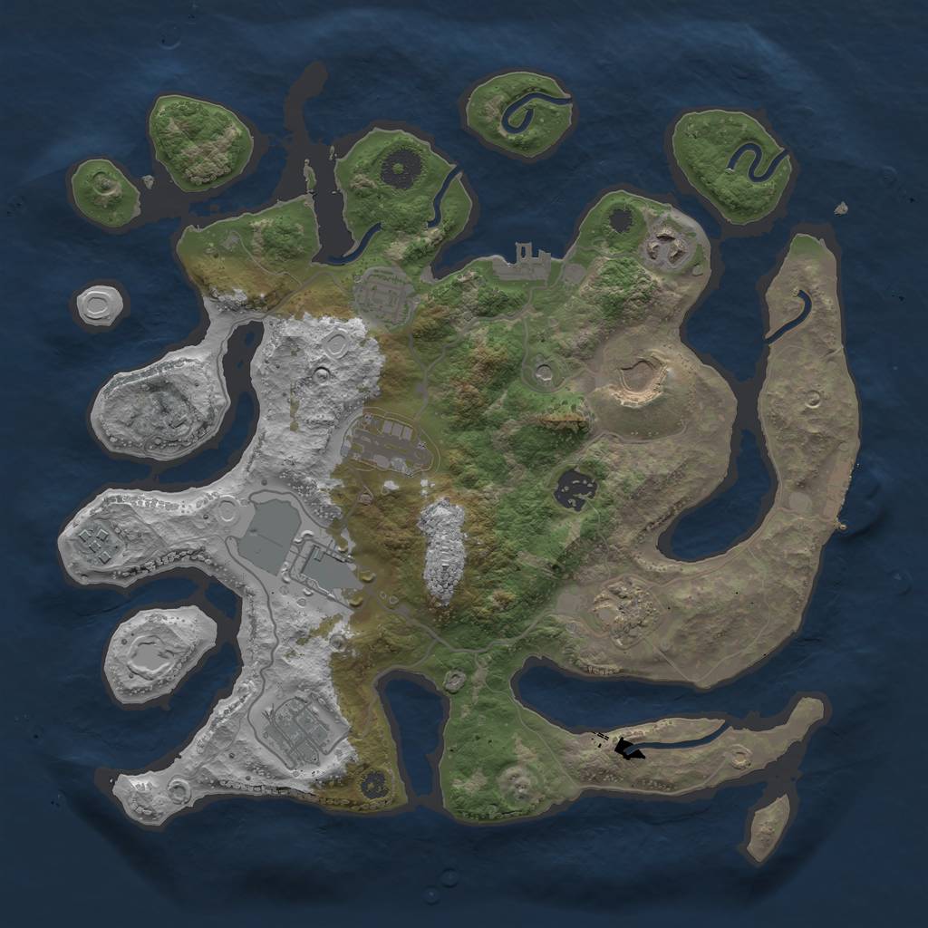 Rust Map: Procedural Map, Size: 3500, Seed: 314884, 20 Monuments