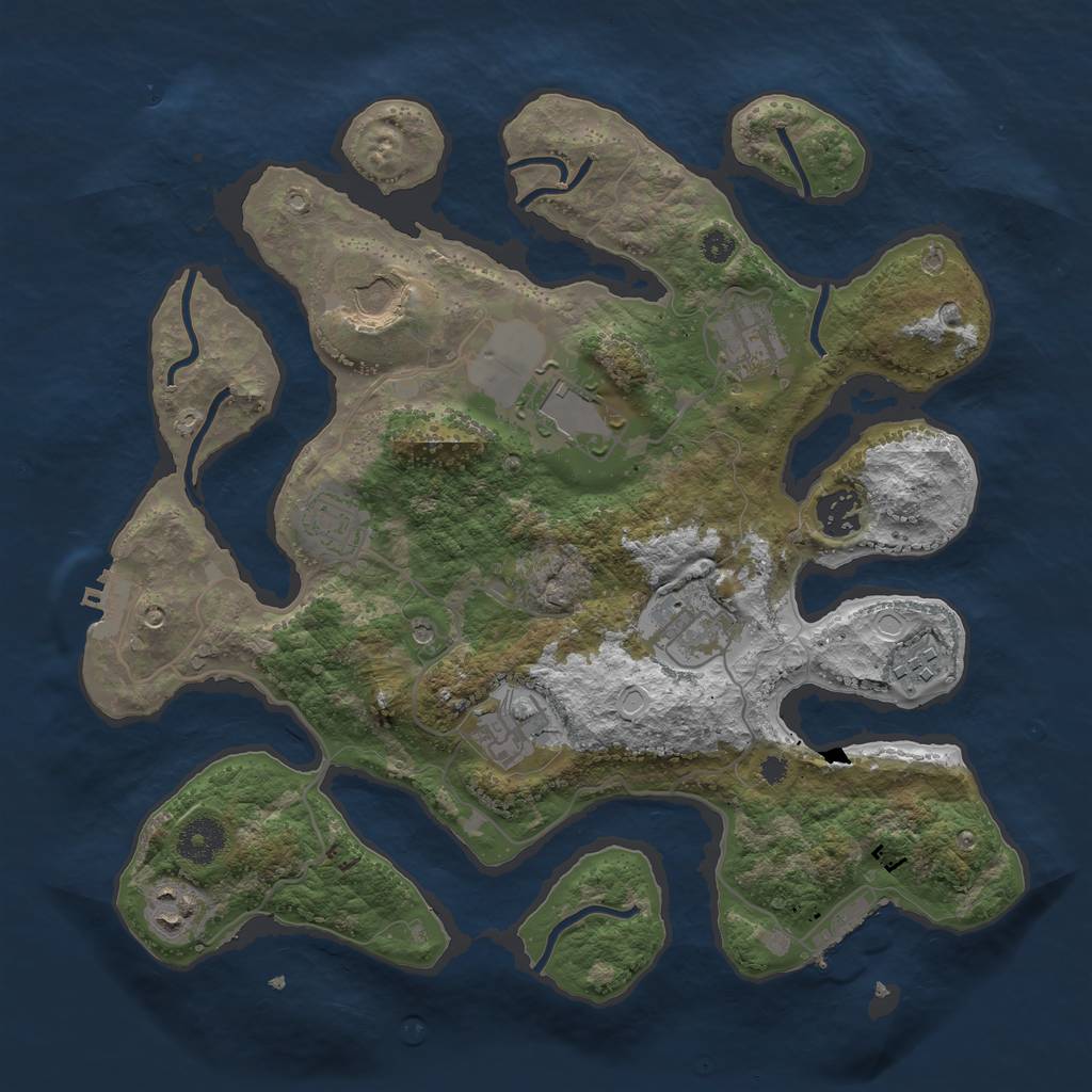 Rust Map: Procedural Map, Size: 3500, Seed: 540475, 20 Monuments