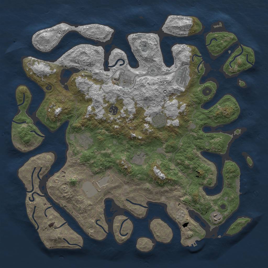 Rust Map: Procedural Map, Size: 4500, Seed: 2029836, 14 Monuments