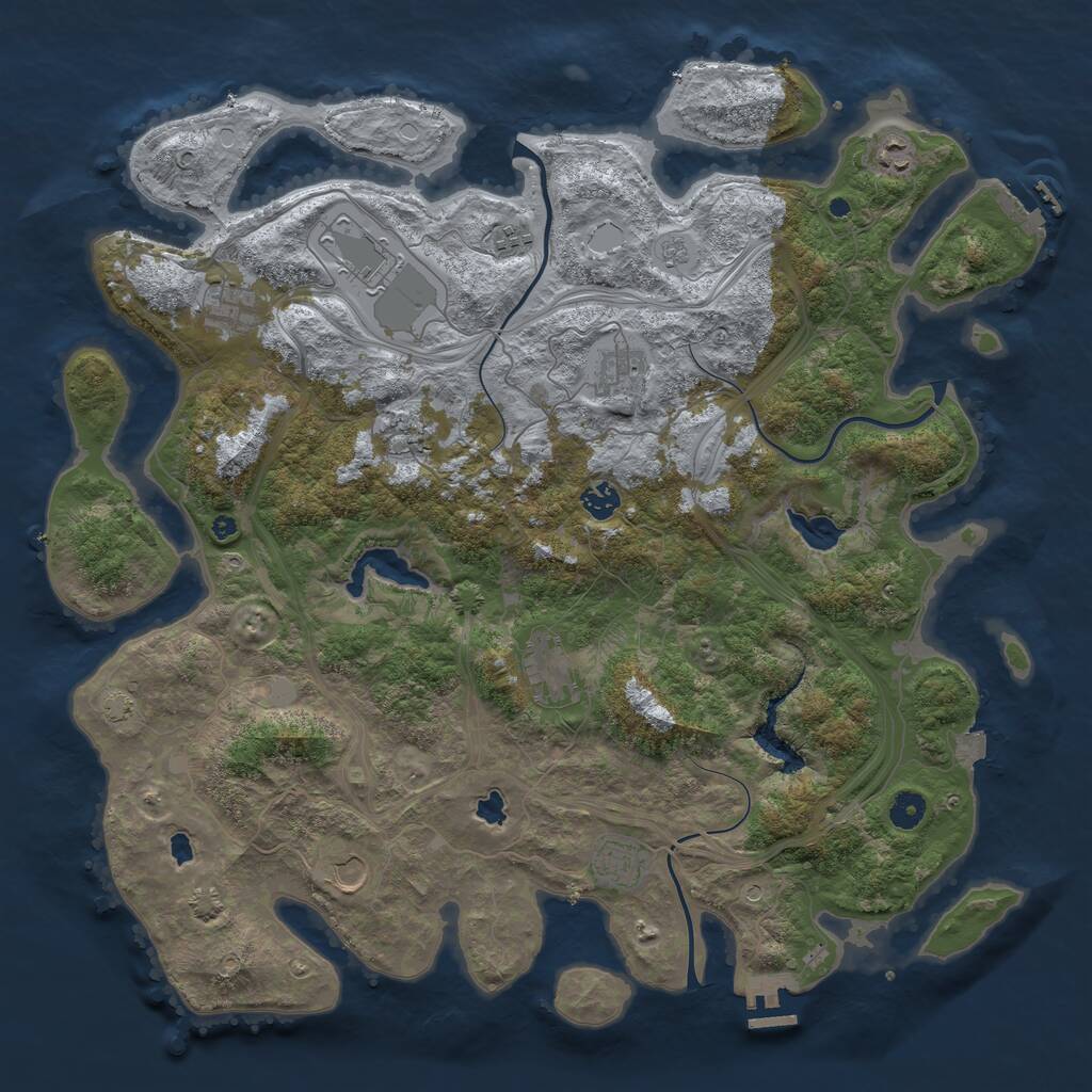 Rust Map: Procedural Map, Size: 4500, Seed: 2029836, 16 Monuments
