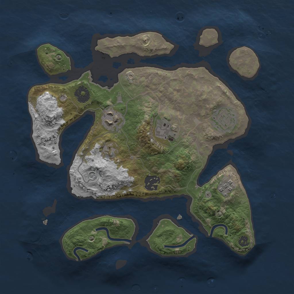 Rust Map: Procedural Map, Size: 2800, Seed: 110, 8 Monuments