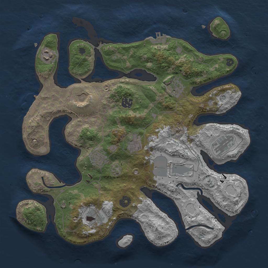 Rust Map: Procedural Map, Size: 3500, Seed: 1807176577, 20 Monuments