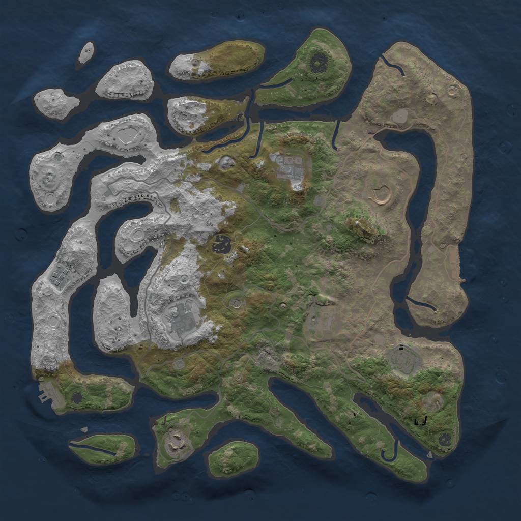 Rust Map: Procedural Map, Size: 4000, Seed: 34012359, 16 Monuments