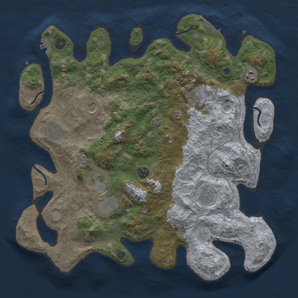 Rust Map: Procedural Map, Size: 4000, Seed: 5600, 16 Monuments