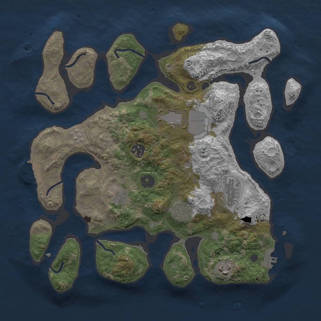 Rust Map: Procedural Map, Size: 3500, Seed: 2675255, 15 Monuments