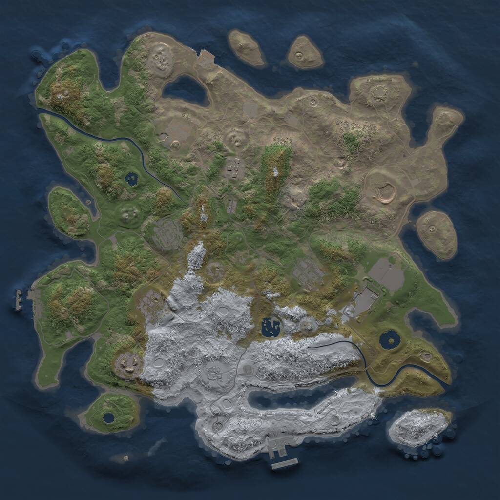 Rust Map: Procedural Map, Size: 3800, Seed: 754, 15 Monuments