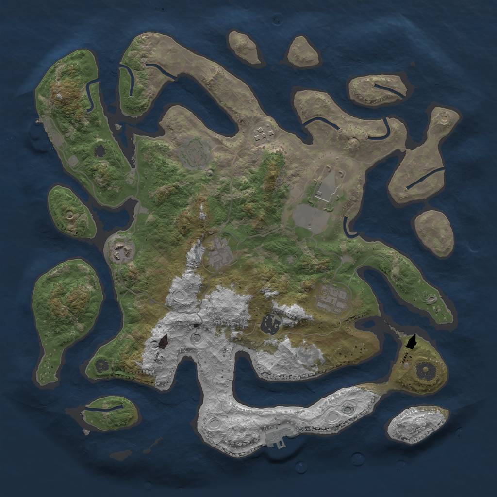 Rust Map: Procedural Map, Size: 3800, Seed: 754, 18 Monuments