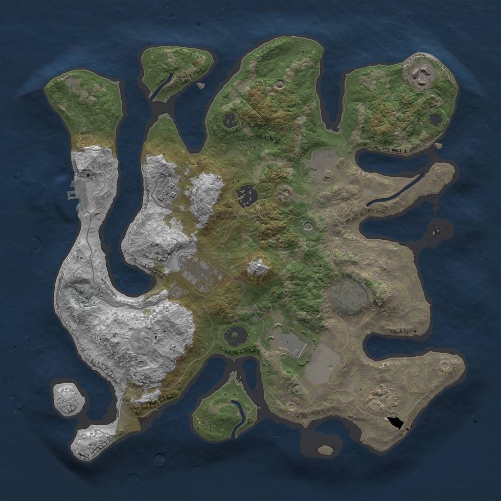 Rust Map: Procedural Map, Size: 3500, Seed: 630261, 12 Monuments