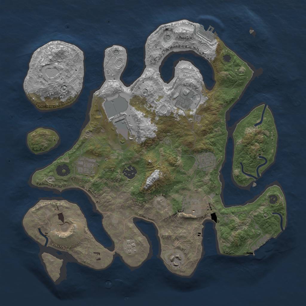 Rust Map: Procedural Map, Size: 3500, Seed: 617359, 17 Monuments