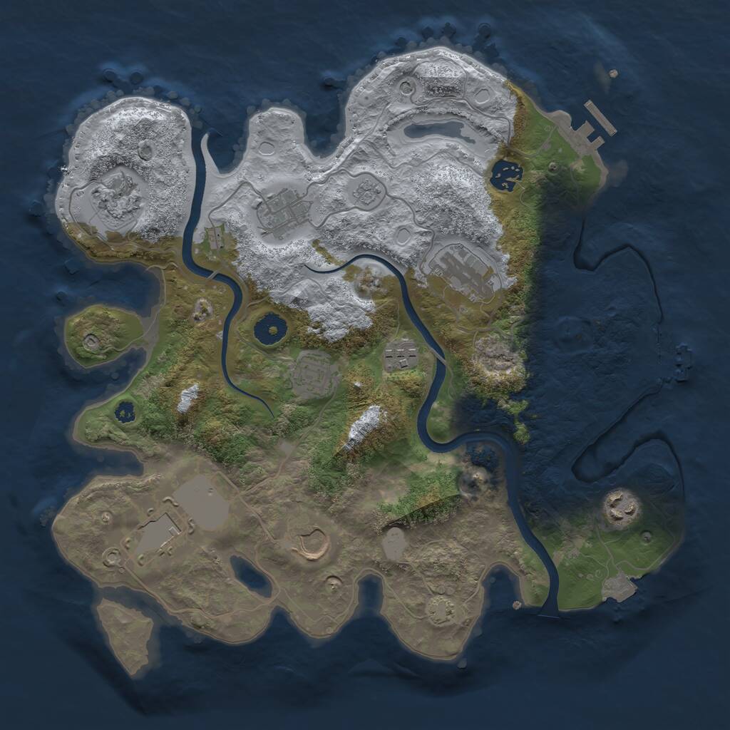 Rust Map: Procedural Map, Size: 3500, Seed: 617359, 15 Monuments