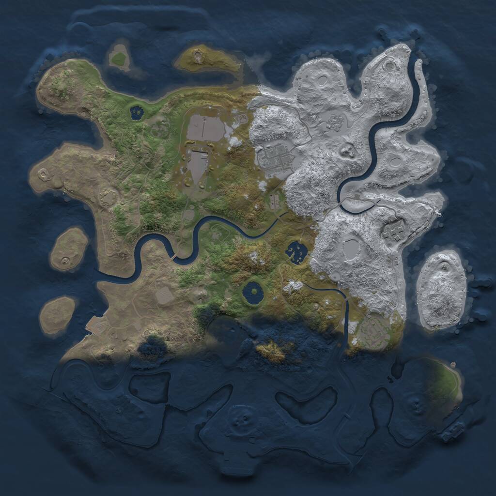Rust Map: Procedural Map, Size: 3500, Seed: 616661, 11 Monuments