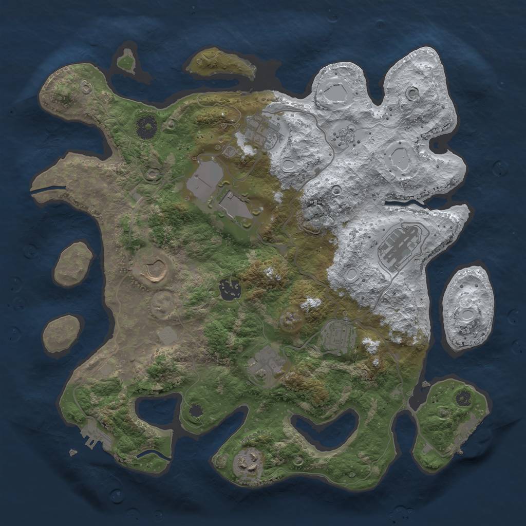 Rust Map: Procedural Map, Size: 3500, Seed: 616661, 16 Monuments