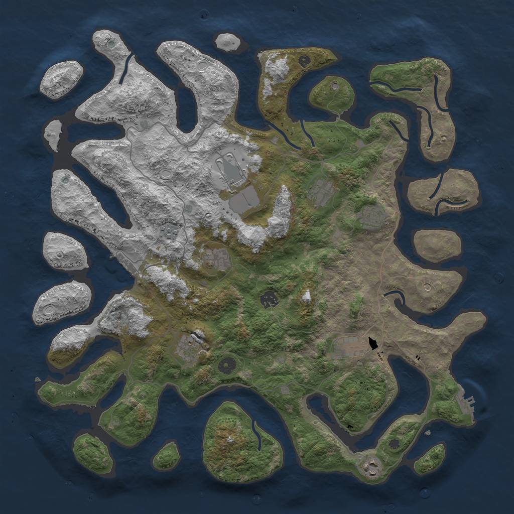 Rust Map: Procedural Map, Size: 4500, Seed: 15999, 20 Monuments
