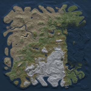 Thumbnail Rust Map: Procedural Map, Size: 6000, Seed: 666, 17 Monuments