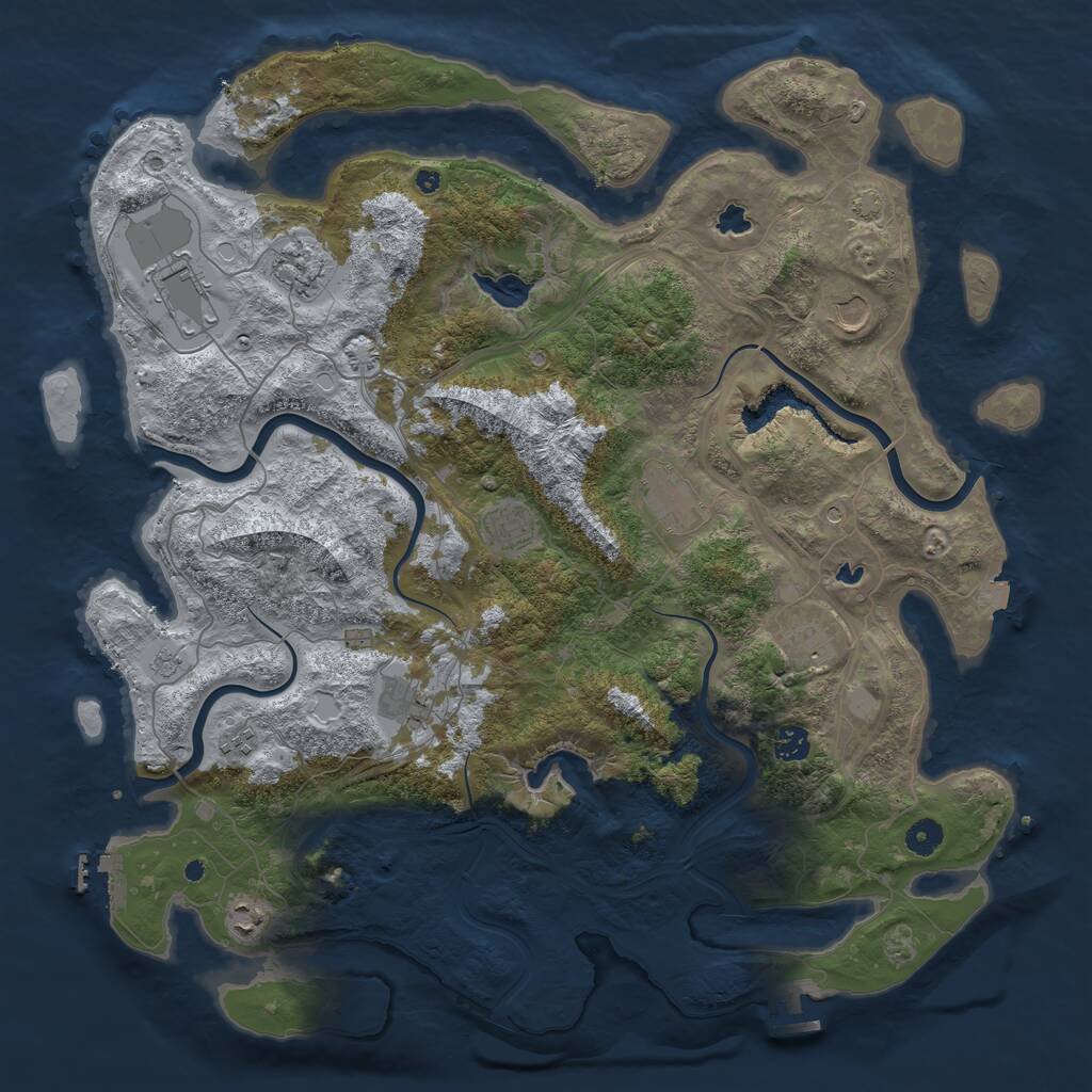 Rust Map: Procedural Map, Size: 4500, Seed: 260, 16 Monuments