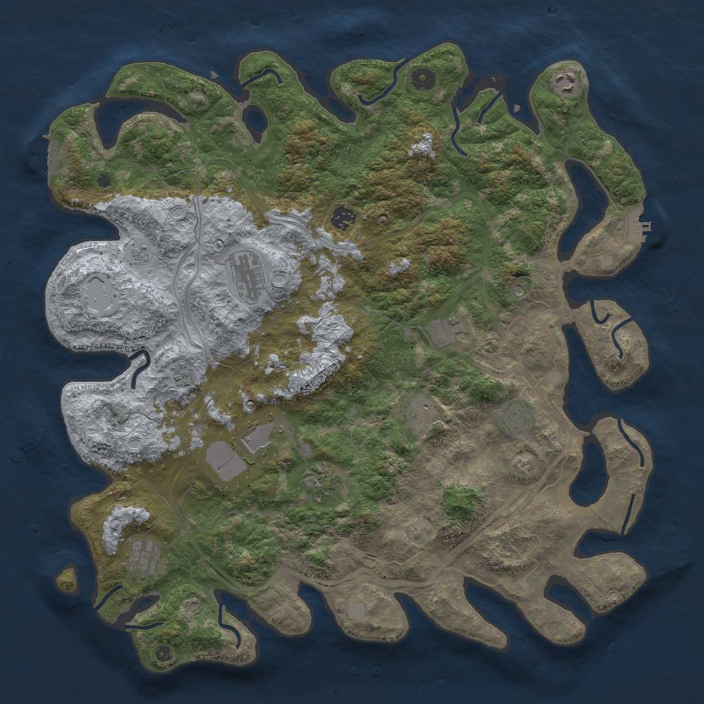 Rust Map: Procedural Map, Size: 4500, Seed: 31741265, 17 Monuments