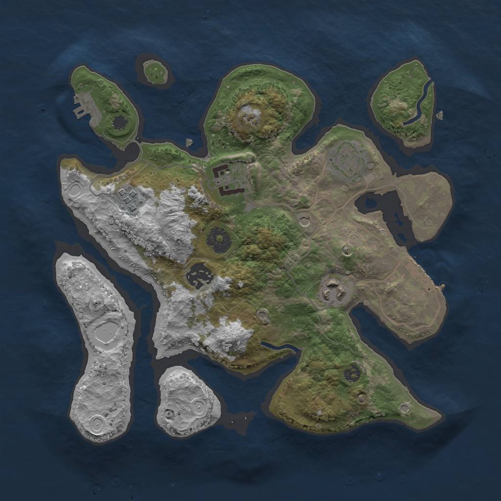 Rust Map: Procedural Map, Size: 3000, Seed: 2006924745, 13 Monuments