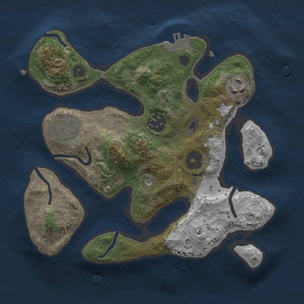 Rust Map: Procedural Map, Size: 2500, Seed: 5512089, 7 Monuments